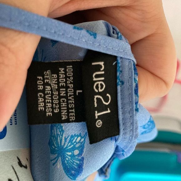 Rue21 large blue butterfly tank top nwot - Picture 3 of 3